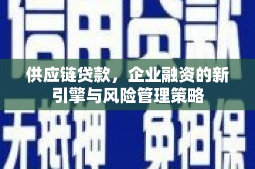 禄劝供应链贷款，企业融资的新引擎与风险管理策略