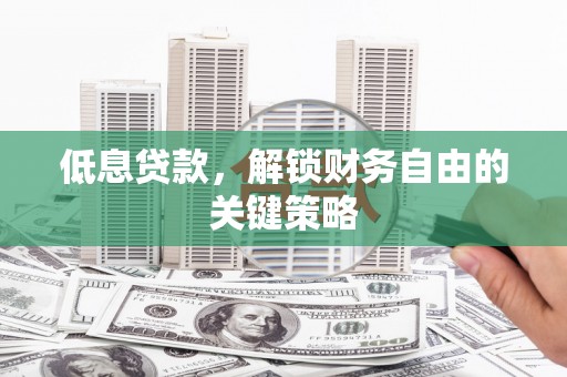 禄劝低息贷款，解锁财务自由的关键策略